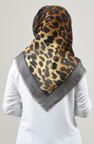 Echarpe à Motifs Leopard 2452-14 Gris Foncé 2452-14