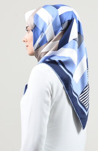 Patterned Rayon Scarf Blue Navy Blue 2457-18