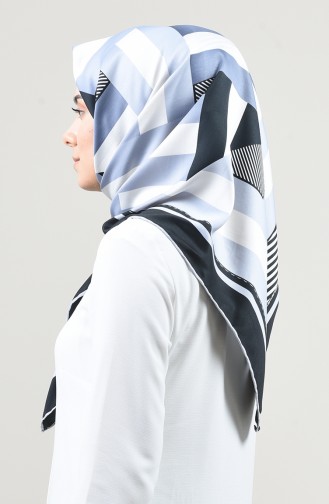 Patterned Rayon Scarf Gray Black 2457-20