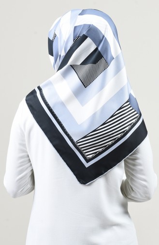 Patterned Rayon Scarf Gray Black 2457-20