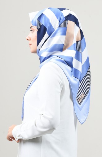 Patterned Rayon Scarf Baby Blue 2457-23