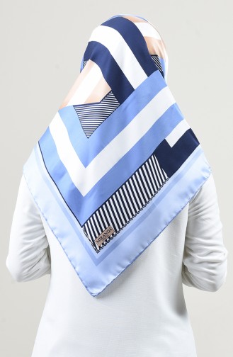 Patterned Rayon Scarf Baby Blue 2457-23