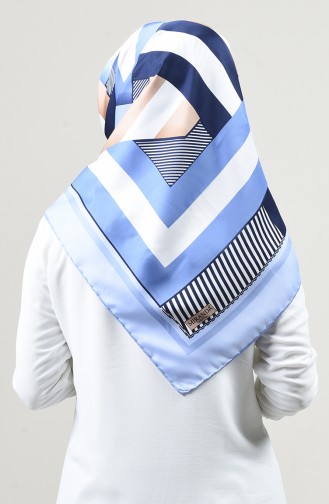 Patterned Rayon Scarf Baby Blue 2457-23