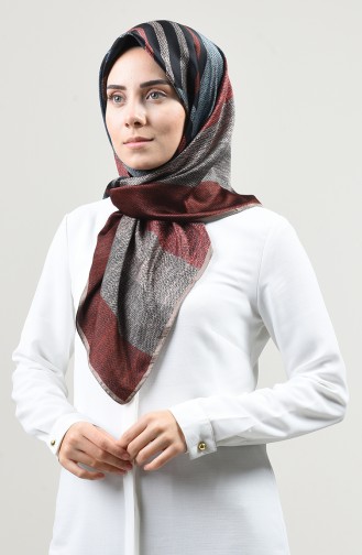 Karaca Desenli Rayon Eşarp 90665-11 Vizon Siyah