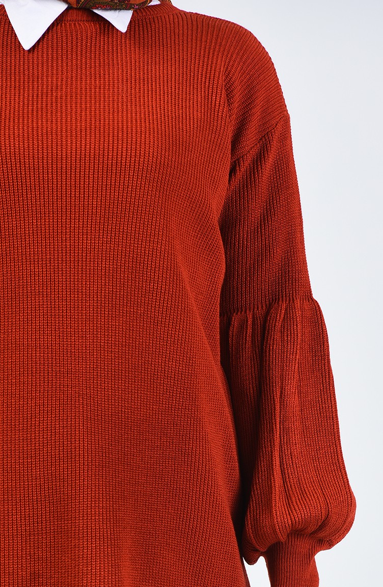 brick red sweater