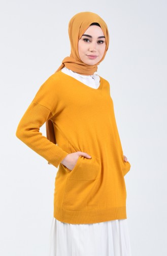 Pull Tricot Col V 0510-04 Moutarde 0510-04