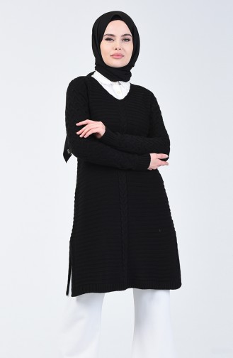 Tricot V-Neck Sweater Black 5020-06
