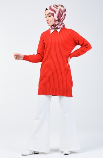 Tricot Corded Sweater Brick 4920A-01