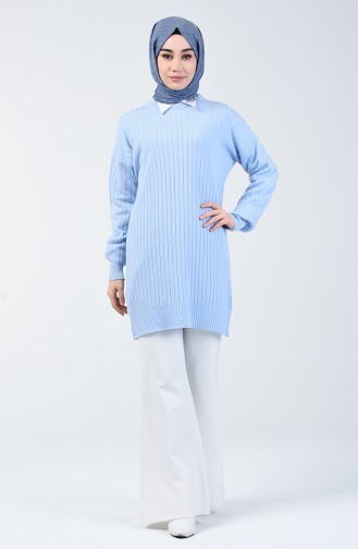 Tricot Corded Sweater Blue 4920A-02