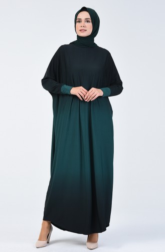 فستان بأكمام خفاش أخضر زمردي 1908-04