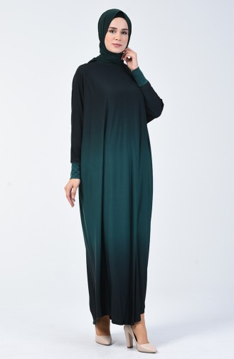 Bat Sleeve Sandy Dress Emerald Green 1908-04