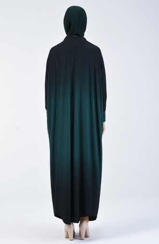 فستان بأكمام خفاش أخضر زمردي 1908-04