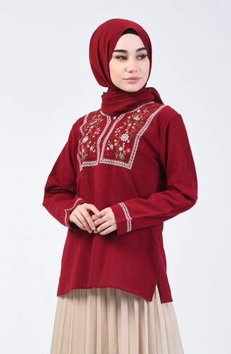 Claret Red Blouse 0011-01