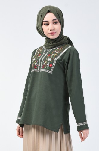 Khaki Bluse 0011-02