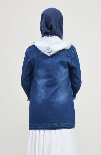 Veste Jean à Capuche 7001-01 Lacivert 7001-01