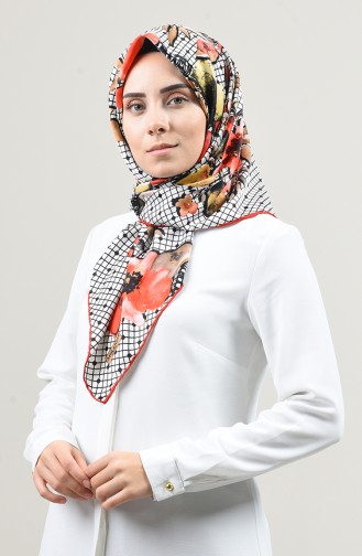 Patterned Rayon Scarf Red 2457-04