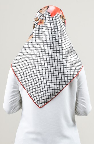 Desenli Rayon Eşarp 2457-04 Kırmızı