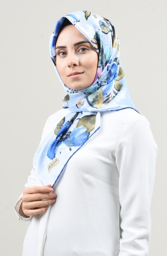 Patterned Rayon Scarf Blue 2457-05