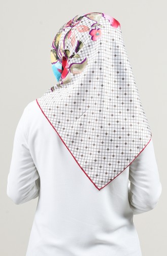Desenli Rayon Eşarp 2457-07 Koyu Fuşya