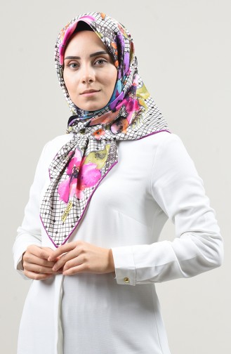 Patterned Rayon Scarf Purple 2457-12