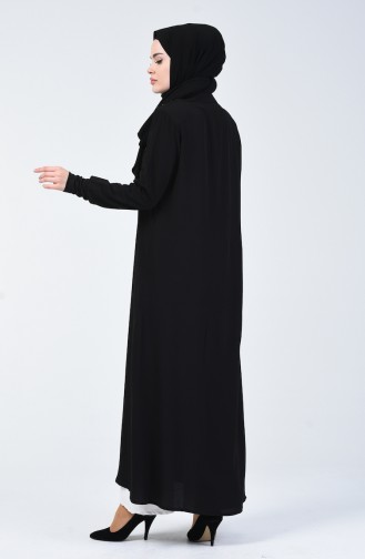 Abaya à Perles 4041-01 Noir 4041-01