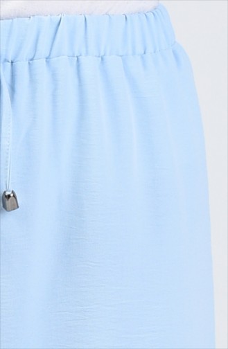 Aerobin Kumaş Beli Lastikli Pantolon 0054-06 Bebe Mavisi