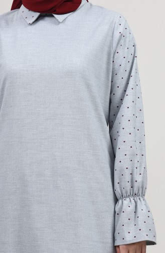 Gömlek Yaka Tunik Pantolon İkili Takım 2771-01 Gri 2771-01