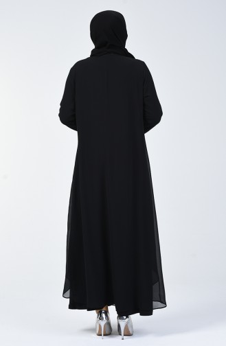 فستان سهرة على شكل طقم مقاس كبير أسود 0002-02