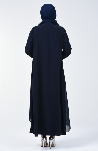 Navy Blue Hijab Evening Dress 0003-01