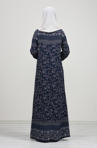 Navy Blue Hijab Dress 8169-02