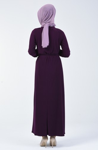 Sandy Kuşaklı Elbise 1933-02 Mor 1933-02