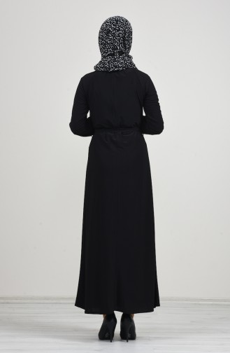 Sandy Kuşaklı Elbise 1933-04 Siyah 1933-04
