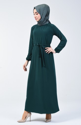 فستان بحزام أخضر زمردي 1933-05