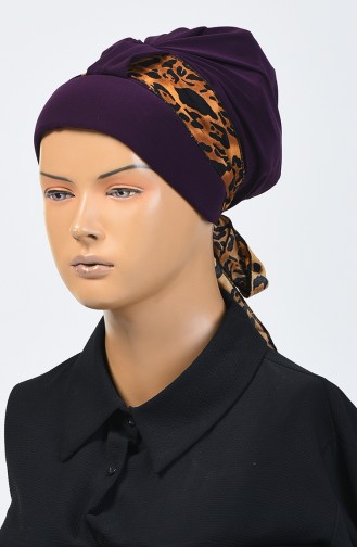 Bonnet à Motifs Leopard 7008-07 Plum 7008-07