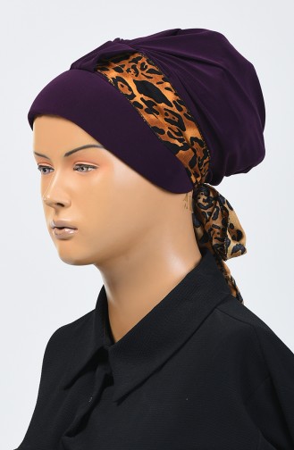 Bonnet à Motifs Leopard 7008-07 Plum 7008-07