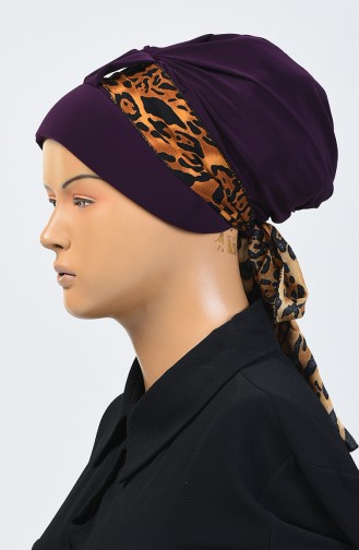 Bonnet à Motifs Leopard 7008-07 Plum 7008-07