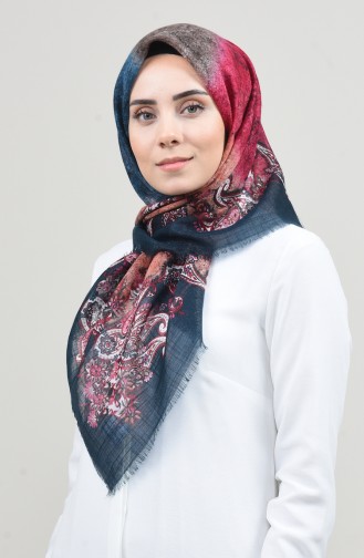 Patterned Silvery Scarf Petroleum 2451-03
