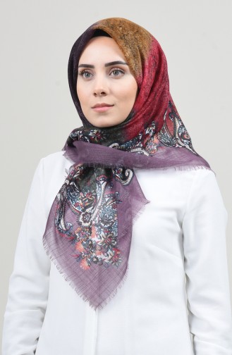 Patterned Silvery Scarf Lilac 2451-06
