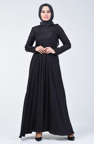 Wool Viscose Dress with Pile Detail 3139-01 Navy Blue 3139-01