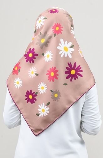 Patterned Twill Scarf Dark Fuchsia Soil Color 2456-11