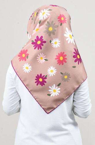 Patterned Twill Scarf Dark Fuchsia Soil Color 2456-11