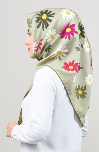 Patterned Twill Scarf Khaki Light Green 2456-13