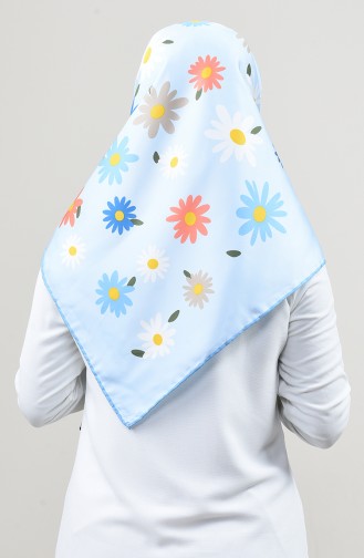 Patterned Twill Scarf Baby Blue 2456-16