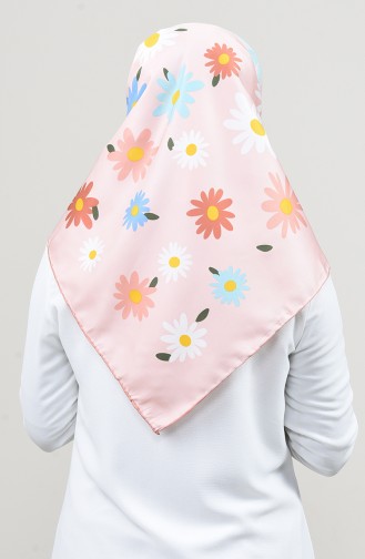 Patterned Twill Scarf Powder 2456-19