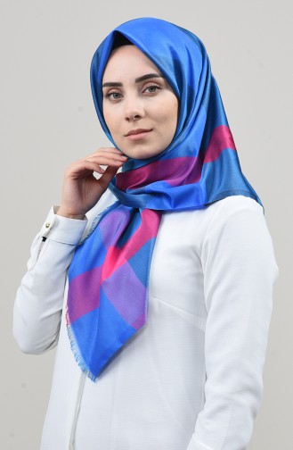 Gemustertes Kopftuch 2458-02 Pink Blau 2458-02