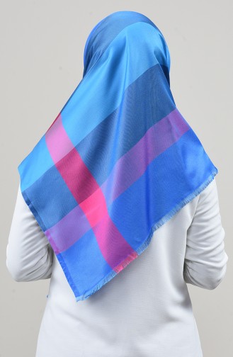 Gemustertes Kopftuch 2458-02 Pink Blau 2458-02