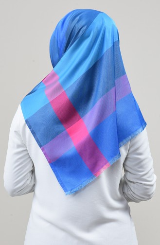 Gemustertes Kopftuch 2458-02 Pink Blau 2458-02