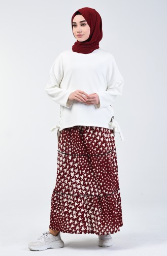 Claret Red Skirt 1044-01