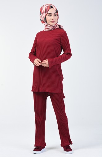 Kaşkorse Tunik Pantolon İkili Takım 3140-07 Bordo