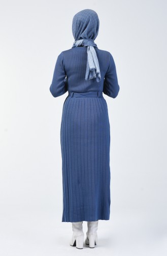 فستان تريكو بتفاصيل أزرار نيلي 2205-06
